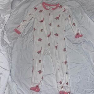 Kyte Baby 6-12 Month Pink Dinosaur Zip-Up Bodysuit